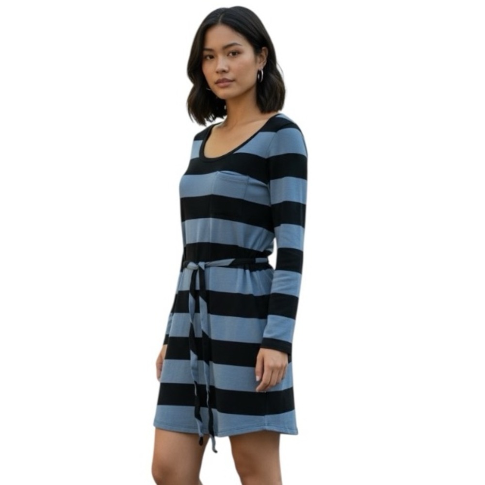 NWT Banana Republic Medium Blue Striped Belted Dress